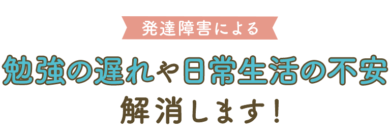 発達障害による勉強の遅れや日常生活の不安、解消します！