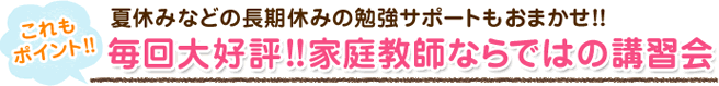 毎回大好評!!家庭教師ならではの講習会