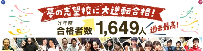 昨年度の合格者数1,607人！