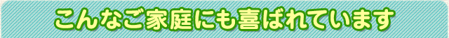 こんなご家庭にもよろこばれています