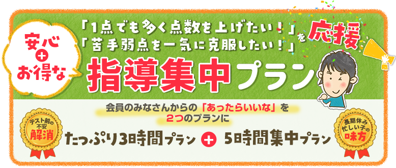 指導集中プラン