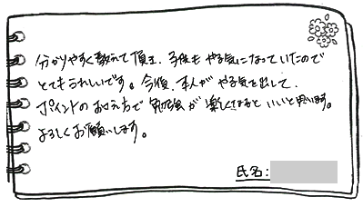 テキスト:喜びの声